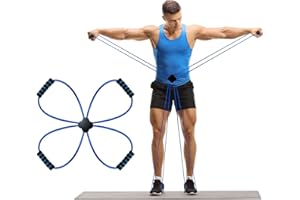 JUNKIN 1 Pc Pilates Resistance Band Cross Exercise Band Elastic Loop Tube Pilates Reformer Pilates Bands with Comfort Grips Home Fitness Equipment for Women Body Muscles Workout Strength Training