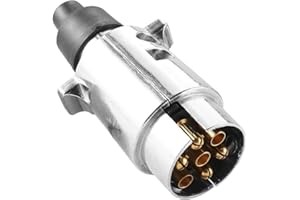 ETUKER Spina Per Rimorchio 7 Poli Metallo, Spinotto Gancio Traino 7 Poli Alluminio, 12V Spina Rimorchio 7 Poli metallo,Spinotto Rimorchio 7 Poli Maschio, Norma ISO 1724