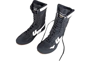 GENERIC Boxschuhe High Top Training Wrestling Schuhe Lange Stiefel Boxschuhe Wettkampftraining Sneaker Herren Schwarz Weiße Sohle