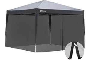 Sekey Mosquitera para Cenador 3 * 3M Gazebo Mosquitera con Cremallera e Tiras de Velcro, Negro