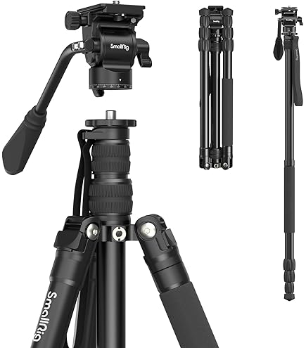 Trépied Vidéo CAYER BV01 Avec Tête Fluide – Léger (2.8 Kg), Hauteur Max 165 Cm, Charge 6 Kg, Compatible Caméras Et Reflex