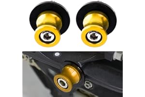 QJY-MOTOR PART-STORE 2pcs Universel Diabolos M10*1.25 CNC Aluminum 10mm Bobine pour Z750 Ninja 250R 400 ZX10R ZX6R FZR 1000 400 600R Duke 125 250 390 RC125 RC390 -Jaune