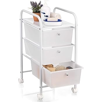 IDIMEX Badregal Rollwagen Rollcontainer GINA, mit 3 transparenten