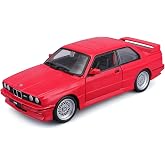 Bburago 1988 BMW 3 Series M3 (E30) 1:24 Model Araba - Kırmızı, Detaylı ve Koleksiyonluk Mini Maket