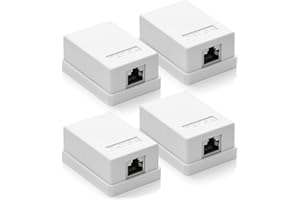 deleyCON 4x Presa Rete CAT 6a 1x Connessioni di Rete RJ45 FTP Protetto Montaggio Semplice 10 Gbit Ethernet LAN Cavi Patch - Bianco
