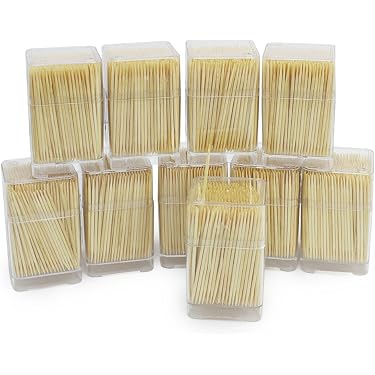 Porte-Cure-Dents En Acier Inoxydable - Lot De 2 - 5.6x5.6x8 Cm - Design Brossé - Pour Table, Fête - 10