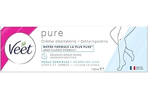 VEET PURE - Crème Dépilatoire Corps & Jambes - Peaux Sensibles - Sans Odeur d'Amoniaque - 100ml