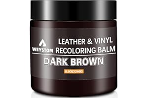 WEYSTOM Leather Recoloring Balm - Dark Brown Leather Repair Kit for Furniture, Leather Dye, Recolor, Renew, Repair & Restore Aged, Faded, Cracked, Peeling and Scuffed Leather