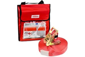 PONSA – Ligne DE Vie Anti Chute Horizontale – Ligne DE Vie TEMPORAIRE en Sangle avec système de tensión - Comprend Un SACCHET pour Ranger l'excédent de Bande (10 M)