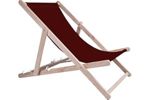 Holtaz Transat Pliable Bois hêtre à Monter soi-même Lit de Plage Pliant Chaise Chilienne pour Jardin Balcon Piscine Camping Bars Plage - Peut Supporter jusqu'à 130 kg réglable 4 Positions