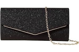 KBRPEY Damen Clutch Elegant Glänzende Pailletten Abendtasche mit Abnehmbarer Kette Kleine Crossbody-Taschen Geldbörse Unterarmtasche für Zeremonie Hochzeit Party Abschlussball