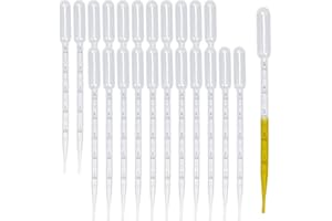 EPISKEY 100 Stück Transferpipetten Plastik 5ml, Messpipette Futterpipette Laborpipetten Dropper für Labor Industrie Handwerk Übertragung von ätherischen Ölen Parfüm Farben (5ml)