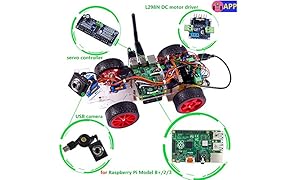 SunFounder Roboterbausatz Smart Video Car Kit Programmierbarer Auto-Roboter for Raspberry Pi with Android App, Compatible with RPi 3, 2 and RPi 1 Model B+ (Pi Not Included)
