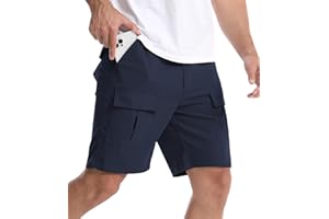 Suwangi Pantalones Cortos Cargo para Hombre Verano Moda Casual Trabajo Shorts Bermudas con Múltiples Bolsillos