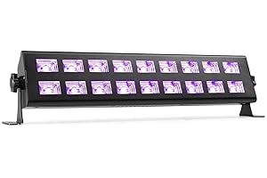 BeamZ BUV293 LED UV Light Bar 18x3W Ultraviolet Blacklight Wash Effect, UV Disco Light with Reflectors, Plug-and-Play DJ Party Blacklight Bar System