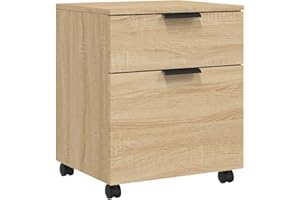 vidaXL Szafka na dokumenty, na kółkach, dąb sonoma, 45x38x54 cm