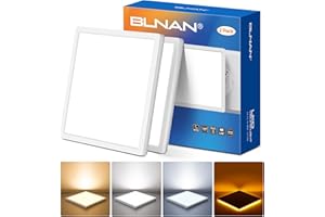 BLNAN 2 Szt. Płaskie Lampy Sufitowe LED, 18W Oświetlenie Sufitowe z Światłem Nocym 2000K, 1800lm Ciepła Biała Neutralna Zimna Biała, Płaski Panel Sufitowy do Sypialni Kuchni Balkonu, 22x2.5cm