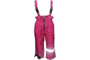 Outburst - Baby Mädchen Regenhose Matschhose Skihose Latzhose Fleecefutter wasserundurchlässig, pink