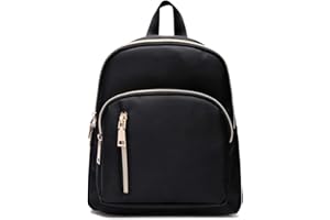 YANAIER Damen Mini Rucksack Wasserdichte Nylon Klein Anti-Diebstahl Daypack beiläufige Spielraum Tagesrucksack Mädchen Schultertaschen Schwarz