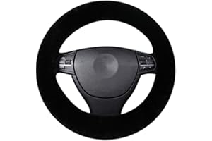 IBLUELOVER Fluffy Plush Steering Wheel Cover Luxury Genuine Sheepskin Wool Steering Wheel Sleeve Anti-Slip Soft Breathable Steering Wheel Protector Universal for 36 38 40cm / 14" 15" 16"