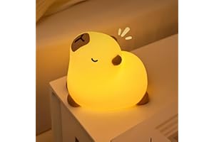 Microwear Kapibara lampka nocna dla dzieci, lampa nocna z funkcją dotykową, możliwość wielokrotnego ładowania, lampka nocna dla dzieci, kawaii silikonowa lampa kapibara, prezent dla noworodka