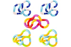 GWAWG 5 Stück Tangle Fidget Toys Stressabbau Twister Spielzeug Stimulieren und Still für Kinder und Erwachsene