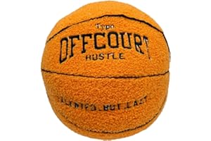 Herfair 3D Offcourt Poduszka Koszykówki, 25 cm, Miękka Pluszowa Piłka Dekoracyjna do Pokoju, Prezent dla Chłopców i Dziewczynek (Pomarańczowa)