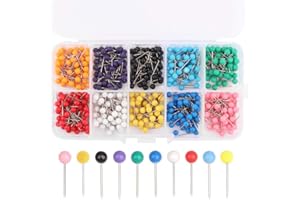 LIAKAI Puntine da Disegno Mappa Chiodini Testa Puntine per Lavagna Sughero Colorate per Bacheca Mappa Ufficio 1/8 Pollici 500 Pezzi 10 Colori