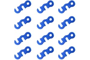 Azarxis Tendeur de Corde Camping Tendeur en Alliage d'Aluminium Léger Ajusteur de Corde 12 Pièces pour Tente Bâche Auvent Randonnée (Bleu (Forme à Trois Trous) - 12 Pièces)