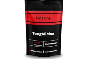 NATRAL TongAliMax Root Extract - 120 Caps - Pure Malaysian Ali Root - No Additives - Energy and Vitality for Men