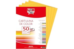 Fixo Paper 11120360 – Pack de cartulinas A3 – 50 unidades color amarillo, 180g