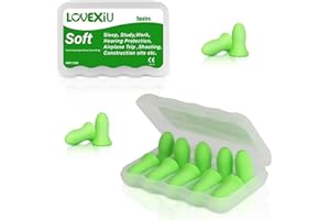 LOVEXIU Boule Quies 5 paires, Boule Quies Sommeil,Éponge Bouchon Doreille Anti bruit 32DB Pour protection de l’ouïe, sommeil, travail, traction