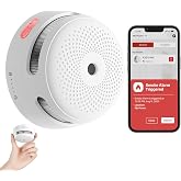 Smart Smoke Detector Fire Alarm with X-Sense Replaceable Battery, Wi-Fi Smoke Detector, Real-Time Application Notifications