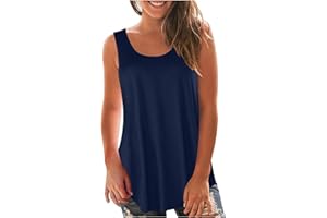 HAOLEI Women's Plus Size Loose V-Neck Sleeveless T Shirts Dot T Shirts Baggy T-Shirt Sports Gym Work Shirts Strappy Casual Loose Summer Tee Top Blouse Tunic Ladies