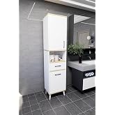 Mirobi Lula Multi-Purpose Cabinet Bathroom Cabinet Dirty Laundry Basket Cabinet White