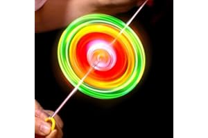 LNYMZD Multicolor Flywheel Spinning Toy Spinner Fidget Light Rainbow Lightshow Orbital Flash Novelty Toys Gift Pull Line Flashing Glow in The Dark Wheel Colorful Glow Up Spinning Tops