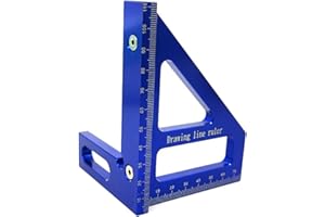 YWNYT Triangolo Righello Goniometro 45/90 Gradi Strumento di misurazione Triangolo Lega di alluminio Alta precisione per Squadrette da carpentieri Fai da Te Lavorazione Del Legno Triangolo Righello