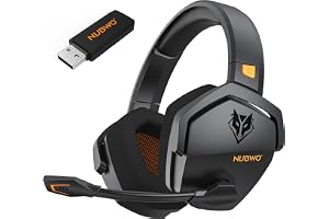 NUBWO G06 Dual Wireless Gaming Headset with Microphone for PS5, PS4, PC, Mobile, Switch: 2.4GHz Wireless + Bluetooth - 100 Hr Battery - 50mm Drivers - Orange