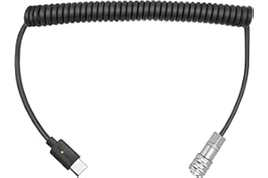 LSYRIA BMPCC 4K 6KPro to Type-C USB-C Power Coiled Cable Compatible with Blackmagic Pocket Cinema Camera Weipu 2 Pin SF610-S Female Connector with Power Indicator Light, 59"