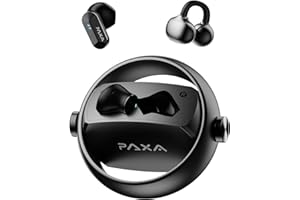 ZOMBIES CAT PAXA 2 in 1 a Cuffie Auricolari Aperte Clip per Orecchie Aperte, Bluetooth 6.0 Zero Ritardo, Ultra-Lunga 140 Ore, Riconoscimento Automatico L/R, Hi-Fi Suono per Lavoro Fitness Corsa, Ctbuds Nero