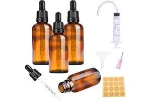 Nuts OT nuts Lot de 4 flacons compte-gouttes de 30 ml - Avec pipette - Petit avec 5 accessoires - Aromathérapie pour huiles essentielles - Parfums - Marron