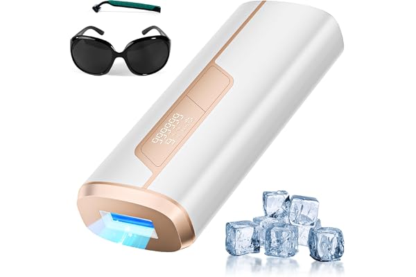 Épilateur Lumière Pulsée IPL de Refroidissement, Épilateur Laser avec 9 Niveaux D'énergie et 999900 Impulsions Lumineuses, Fonctions-HR/SC/RA 2 Modes, Épilation pour Hommes Femmes Visage Jambes