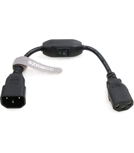 Cavo Y Splitter C14 A C13 + Presa UE 2 Pin – 10A 250V, 30 Cm, In PVC Flessibile, Per UPS E Monitor
