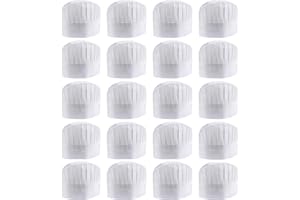 XZSKD 20 pcs Chef hat, Chefs hat, Chef Hats, Styles Adjustable Cooking Chef Cap for Home Kitchen, Cooking Hat Set White Chef's Hat Unisex Adult Restaurants, Food Occasions, Classes and Parties