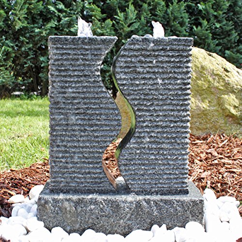 CLGarden Granit Springbrunnen SB5 2 Säulen Brunnen komplettes Set - 3