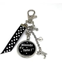 Porte-clés Gravé "Futur Tata" - Cadeau Annonce Grossesse Pour Soeur - Acier Inoxydable - Pochette Cadeau Incluse - 9