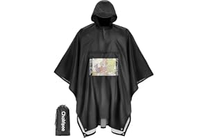 Chakipee Regnponcho vattentät vuxen återanvändbar regncape lätt med transparent väska, packbar regn poncho mångsidig för reso