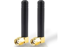 BOOBRIE 2.4GHz 5.8GHz Dual Band Wireless Antena 4.8CM Small PC WiFi Antena 1.5dBi Right Angle RP-SMA Connector Omni-Directional Mini WiFi Antena Signal Booster Network Receiver Pack of 2
