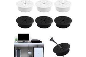 STOOKI 6 Uds Pasacables Escritorio 60mm Pasacables Ordenador Tapa Orificio para Cable Cubierta para Escritorio De Oficina, Escritorio De Ordenador, Muebles De Escritorio De Trabajo