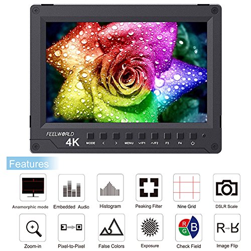 FEELWORLD A737 7 inch Full HD 1920x1200 IPS HDMI Camera Monitor Full Aluminum Housing with Histogram False Colors Zebra features for DSLR Camera and Camcorder (FW760 upgrade version)